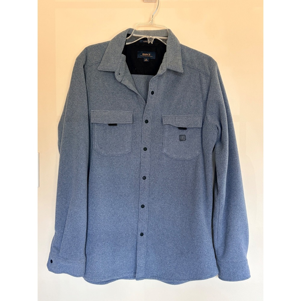 ROARK Diablo Polar Fleece Shirt Jacket Shacket Classic Fit Blue Mens Medium